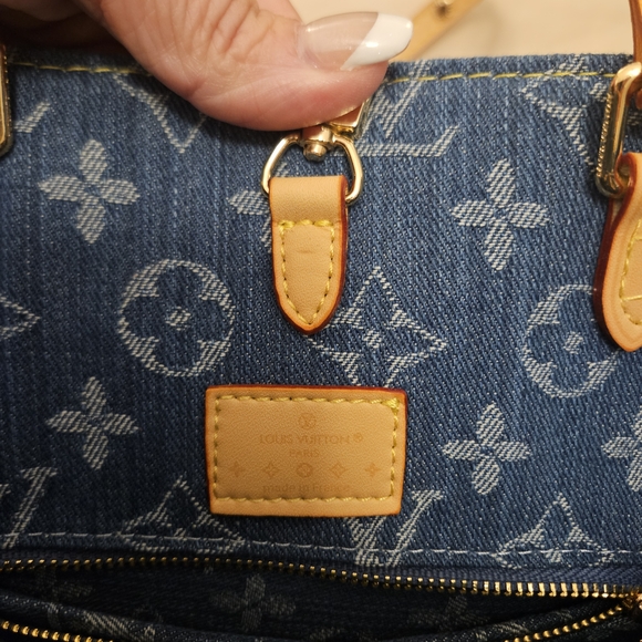 MM Blue Monogram Denim Tote - Picture 3 of 8